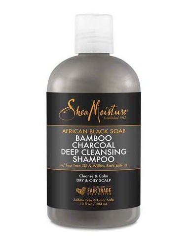 Shea Moisture African Black Soap Bamboo Charcoal Deep Cleansing Shampoo