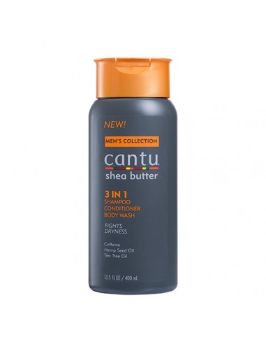 Cantu Men's 3 in 1 Shampoo, Conditioner, and Body Wash